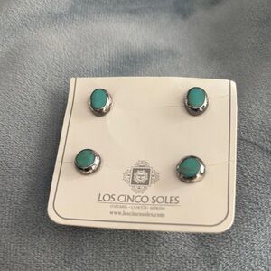 Genuine Mexican silver and turquoise earrings